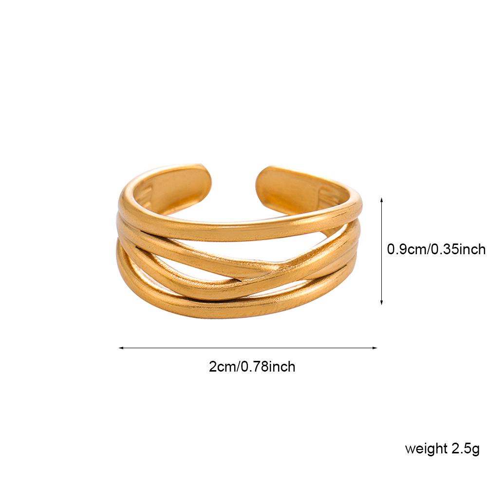 Stainless Steel Minimalist Geometric Open Adjustable Ring for Women