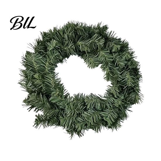 Natural Look Pine Wreath Artificial Norfolk for Front Door, Christmas Faux Greenery Needle DIY Base Wreath, Winter Farmhouse Holiday Hanging