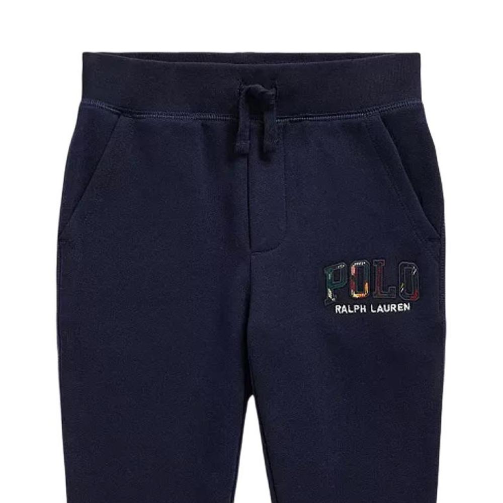 Polo Ralph Lauren Kids Knitted Sports Pants With Patch Logo And Drawstring Kids bottoms Navy-Blue 323953029-001