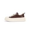Cowhide version~ Su Yinyin has the same washed horse skin muffin thick-soled sports and leisure board shoes for women's inner height increase white sh