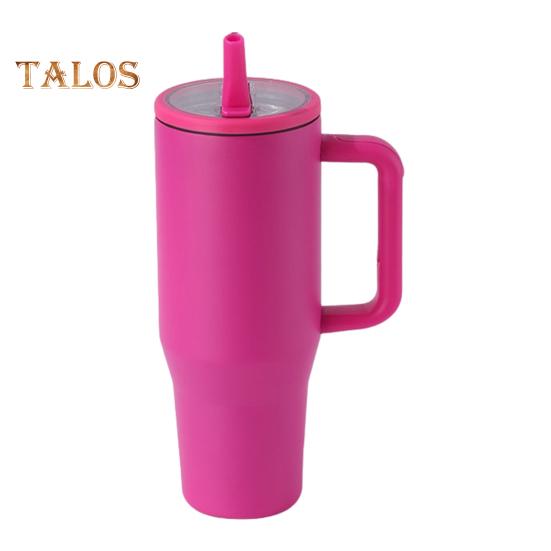 40 Oz Thermal Cup Stainless Steel Tumbler with Flip Straw Leakproof Insulated Travel Mug with Handle for Home Office Car