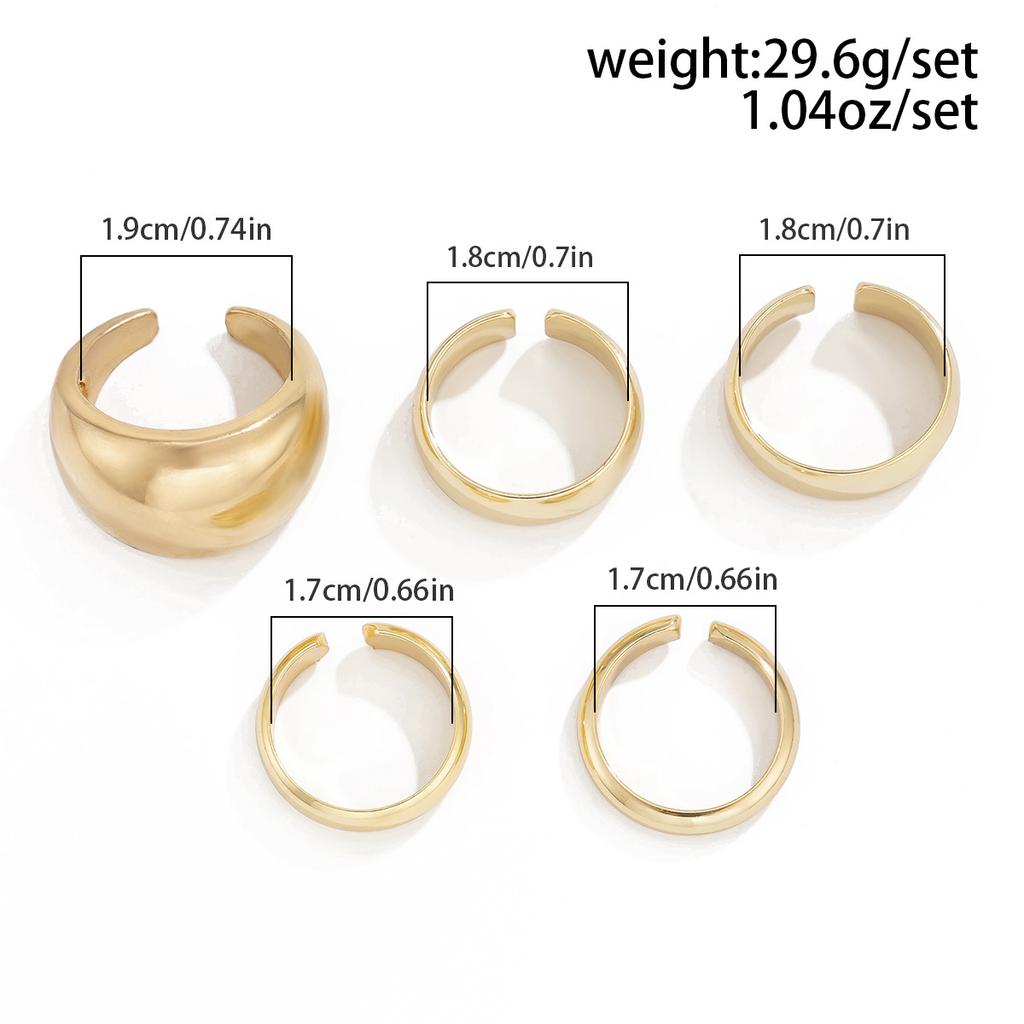 Design Sense Lava Metal Smooth Opening Ring Ring for Women's Niche Texture Geometric Curved Ring