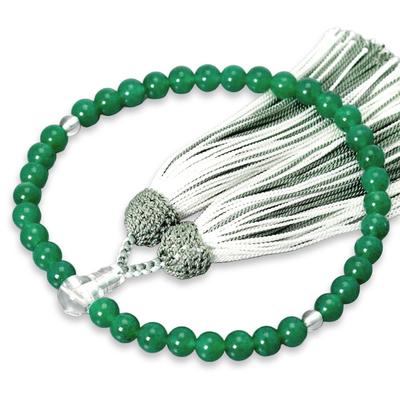 Women's Buddhist Prayer Beads, Kyoto Style, with Aventurine Beads, Crystal Beads, Silk Tassel, and Colorful Tassel. Suitable for All Sects. Perfect