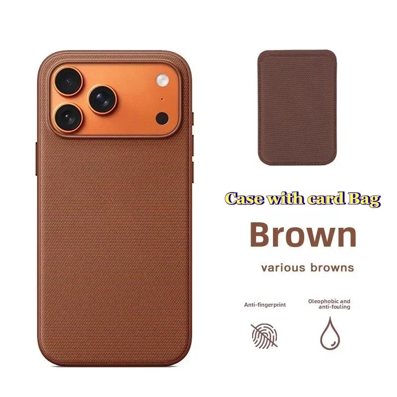 Official Technology Woven Phone Smooth-Touch Case With Card Holder For IPhone17 Pro Max For Magsafe Magnetic Animation Wireless Charging Protect Cover