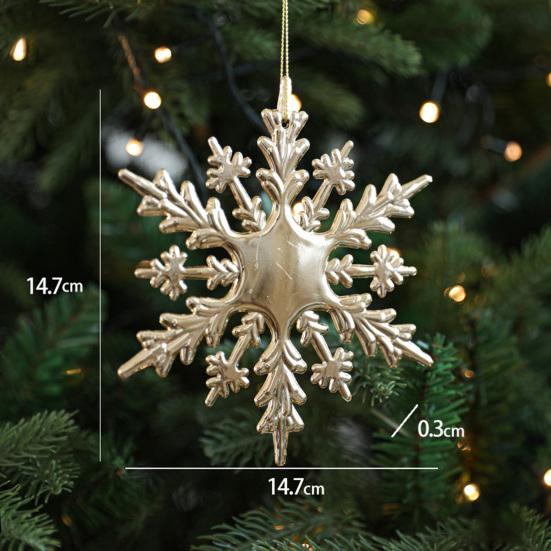 Christmas Ornaments Plastic Glitter Gold Snowflake/Reindeer/Angel Hanging Ornaments for Xmas Tree Winter Decoration