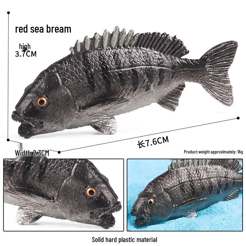 Marine Animal Fish Model Toy: Salmon, Largemouth Bass & Tuna for Aquarium Decoration