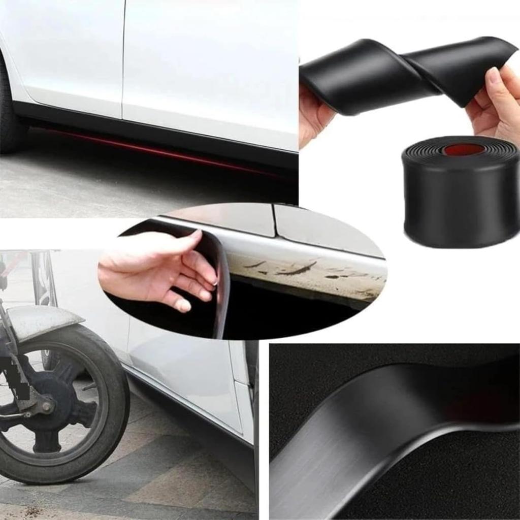 ZITIXO Side Canard Anti-collision Bumper Protector Car Door Protector Universal Rubber Scratch Resistant Body
