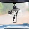 Black Jesus Christ Cross Car Hanging Pendant Swinging Decor Ornament Religious Faith Car Accessory Home Wall Decoration