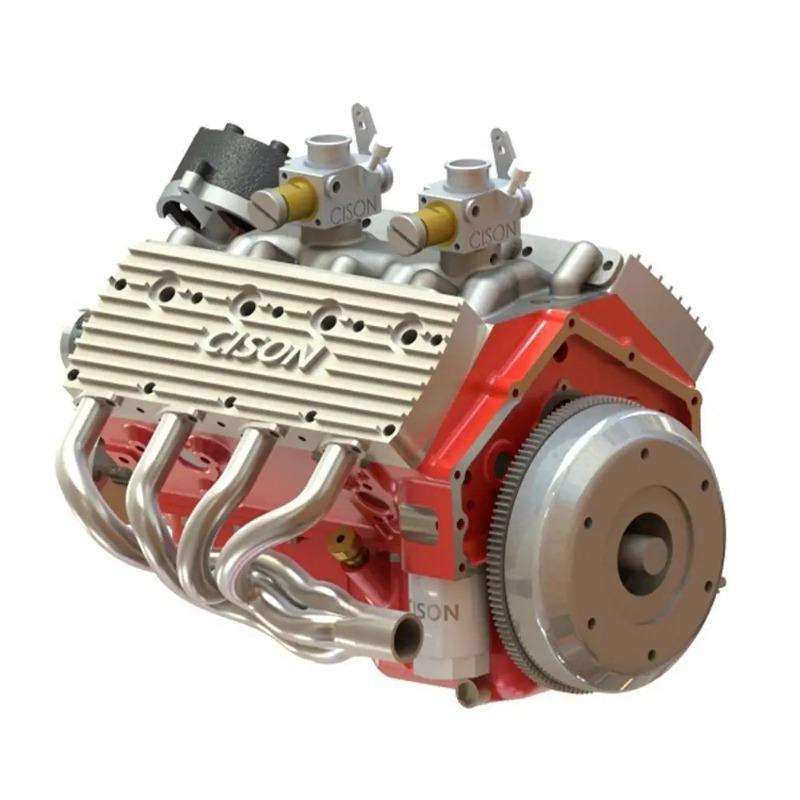 Cison V8 Engine Kit Gas,Ohv V8 Small Block Engine Model Kits 4-Stroke 44cc Water-Cooled 1/6,Mini Build Your Own Stem Cison Running Engine Kits