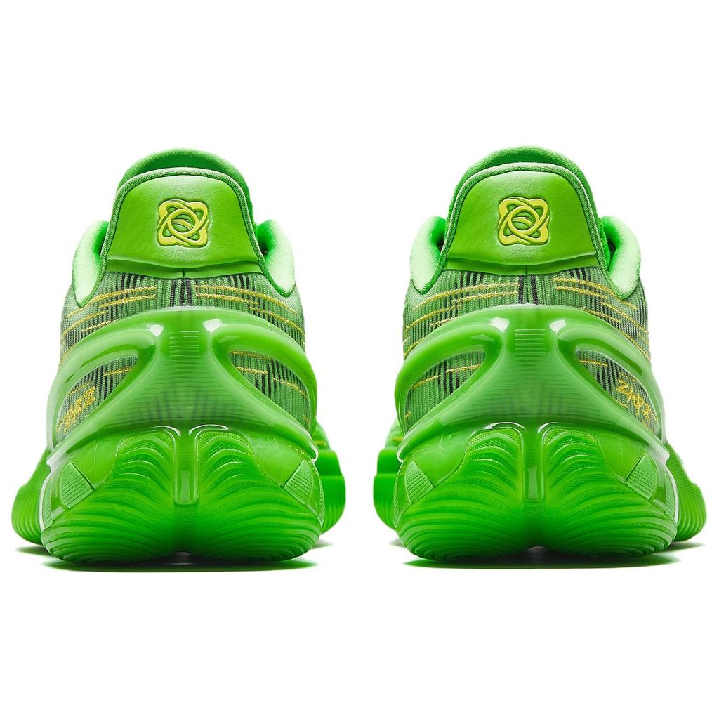 Anta Zap 3 Cushioning, Wear Resistant Low top Front Fork Carbon Plate Basketball Shoes Men's Green Gold 912531110Q-5