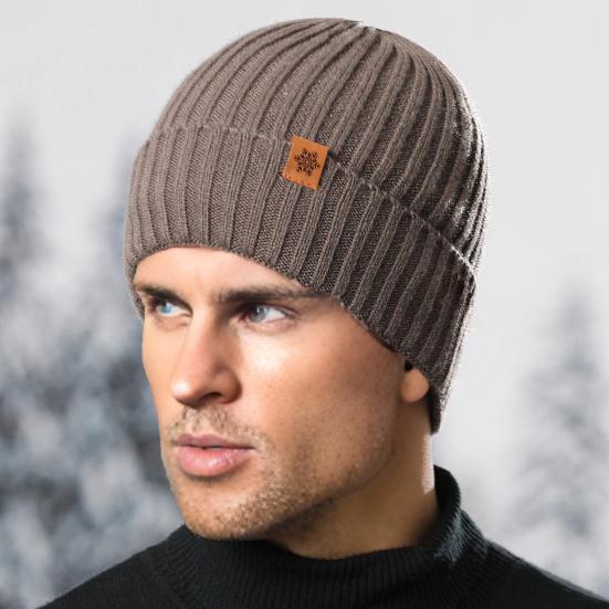 Yousheng 3Pcs/Set Men Hat Scarf Gloves Set Plush Ball Hat Cold Protection Scarf Touchscreen Gloves Set Ski Cycling Gear