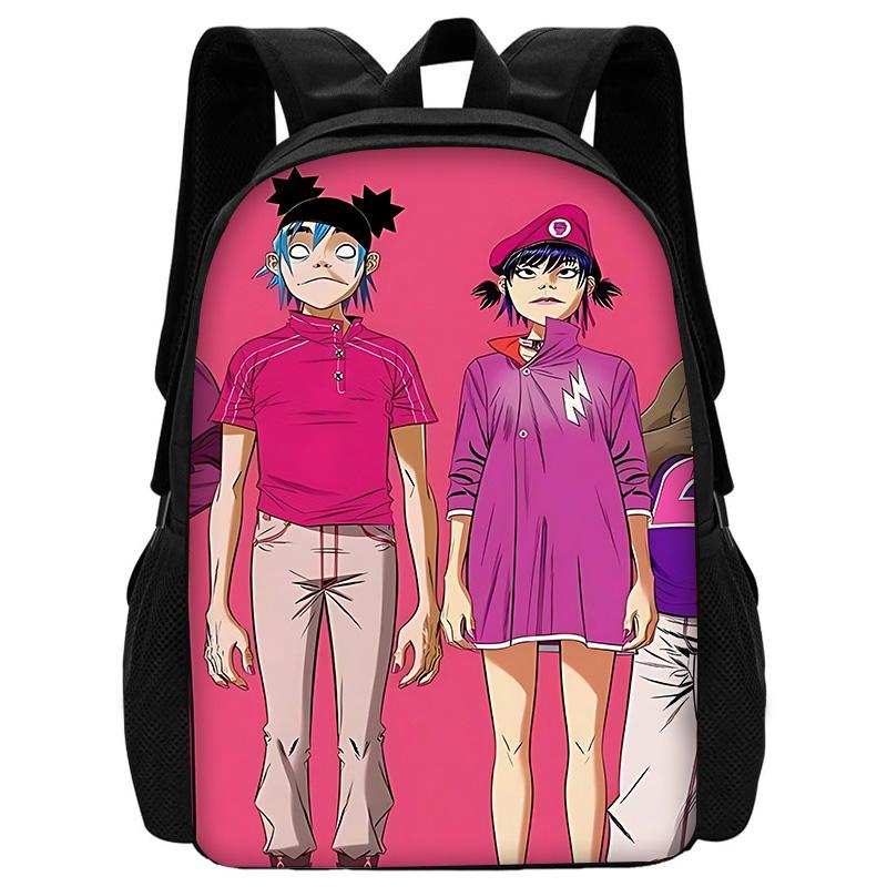 Child School Virtual Character Gorillazs-Backpack with Lunch Bags ,Pencil Bags ,School Bags for Boys Girls Best Gift