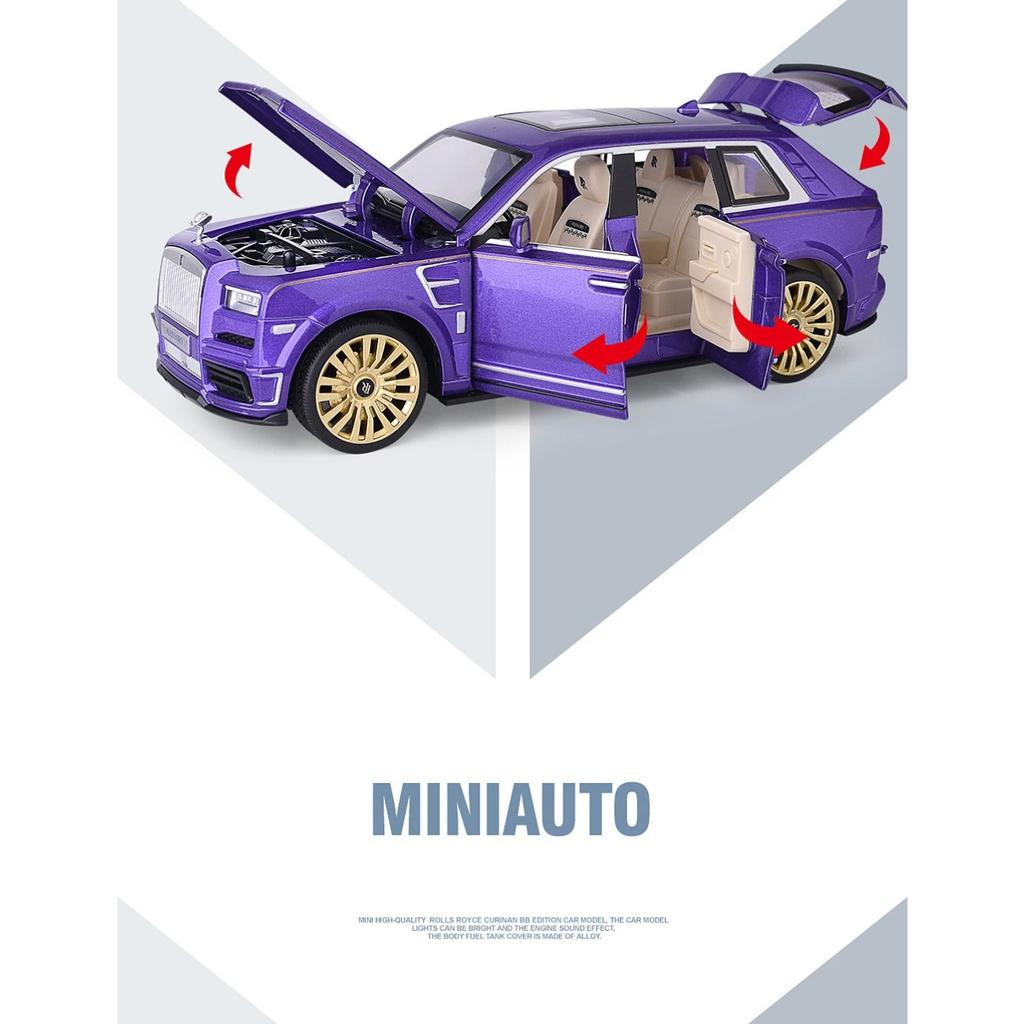 1/24 Rolls Royce Cullinan Black Badge Alloy Model Car Toy Diecasts Metal Casting Sound and Light Car Toys Vehicle