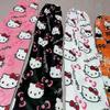 Roztomilé růžové pyžamové kalhoty Hello Kitty XS Velké velikosti Pohodlné Stylové domácí oblečení