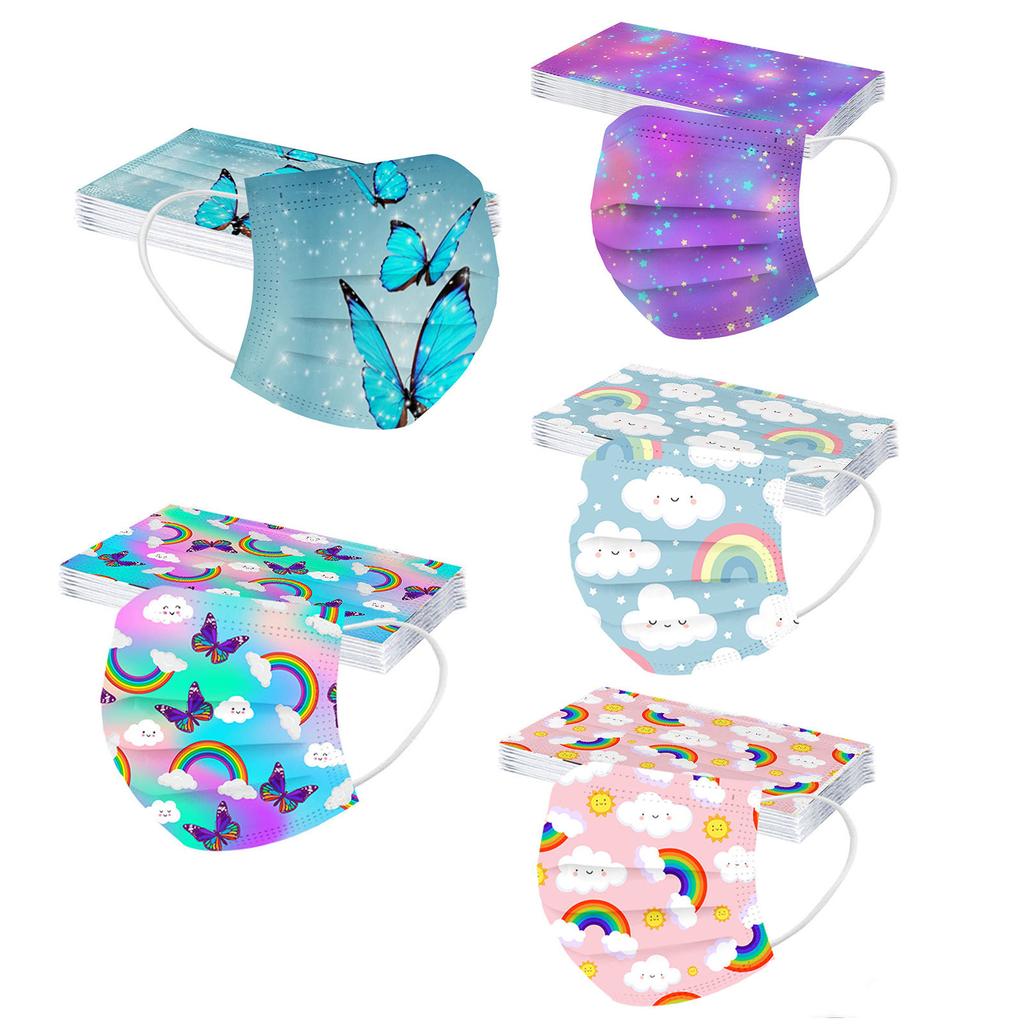 Child Kids Mask Disposable Face Mask Industrial 3Ply Ear Loop 50PC Mask
