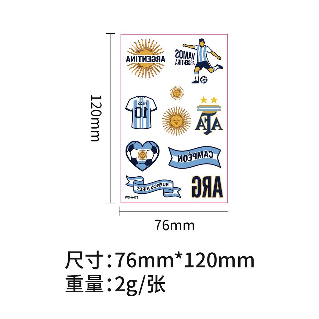 World fan national flag face stickers for football events, waterproof and sweat-resistant, suitable for competitions and sports events, tattoo
