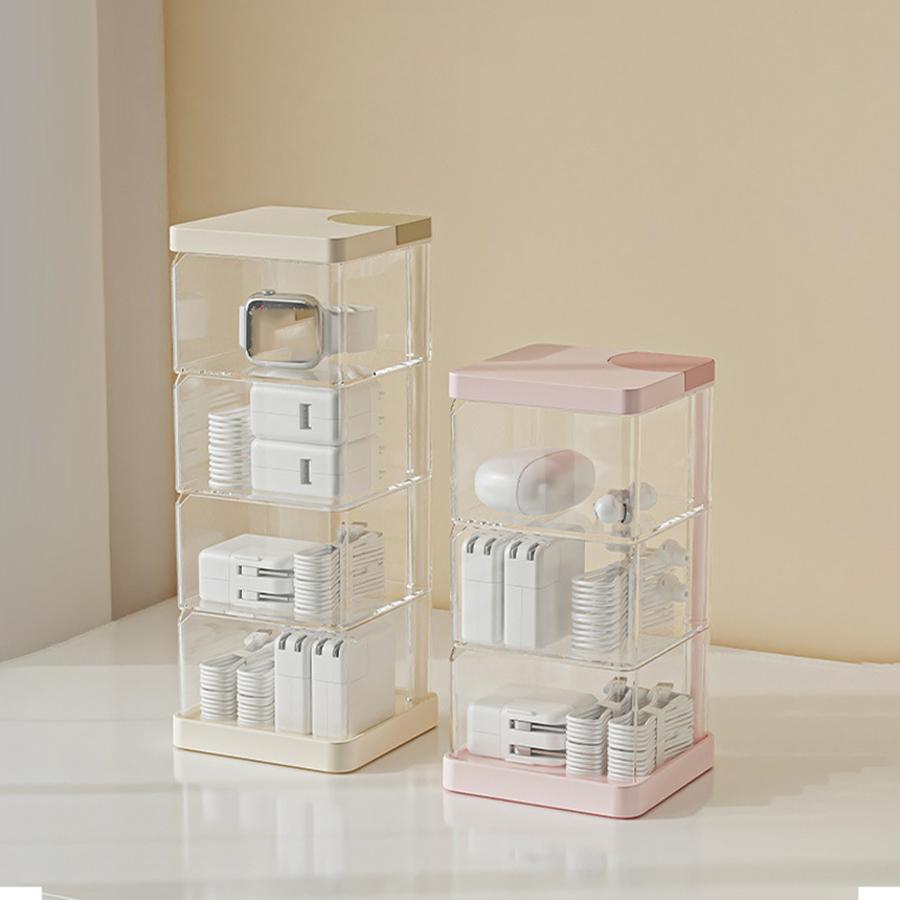 1PCS Spinning Jewellery Data Cable Desktop Organiser Mobile Phone Power Supply Charging Cable Headphone Organiser