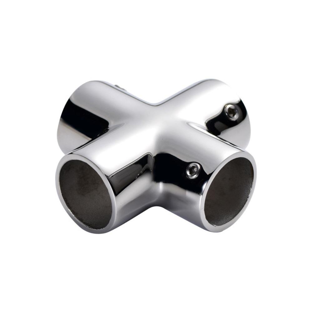 22mm Tube Rail Fitting 316 Stainless Steel Marine Hardware 4 Way Cross  Boat Application 22mm серебряный