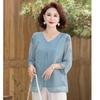 YUZHAOLIN Damen Sommer Eis Seide Chiffon Dreiviertelarm Oberteil
