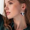 Einzigartige Brillen Kuh mit Blumenkranz Acryl Ohrringe für Frauen Mädchen, Frühling Sommer Y2K Stil Girlanden Creolen, Damenmode Drapierohrringe