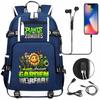 Plant Vs USB Headphones Teenager Student Backpack Casual Travel Daypack for Boys Girls
