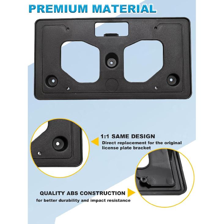 FASTCHE Front Bumper License Tag Plate Frame Bracket Holder Compatible with 2020 2021 2022 Honda CR-V Replace #71145TLAA50, HO1068134