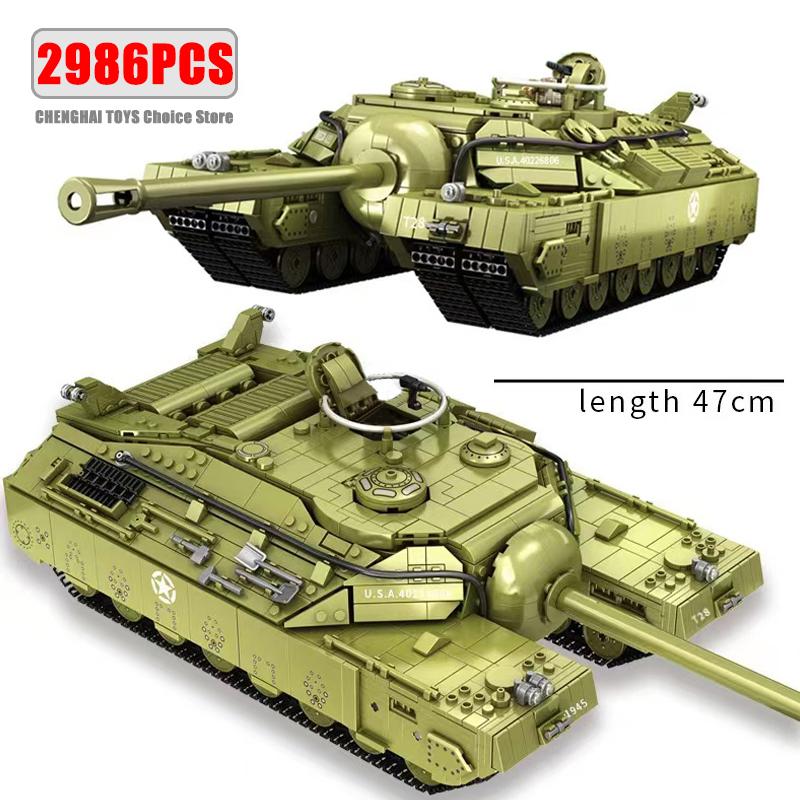 Army-Design First-Class Series-Collection T28 Super Large Size Combat-Armored-Vehicle First-Class Assembly High-Standard Building-Bricks