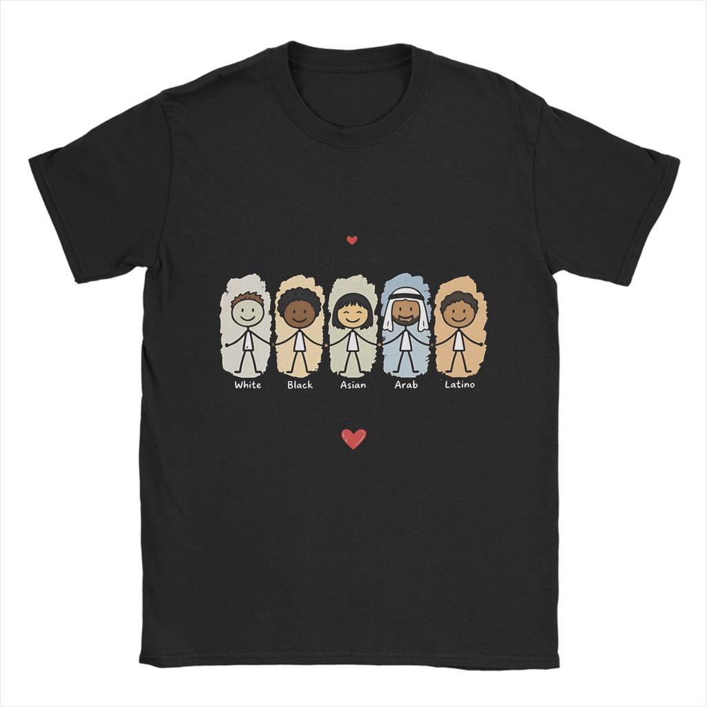 Unisex Stop Rassismus Es Ist Okay Anders Zu Sein T-Shirts Baumwollkleidung Sommer Vintage Kurzarm T-Shirt Rundhals Lässiges T-Shirt Große Größe