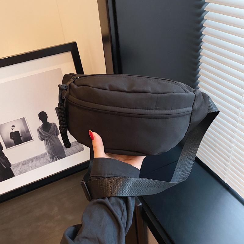 

Трендовая сумка кроссбоди и нагрудная сумка 2025 - Унисекс нейлоновый рюкзак и универсальная поясная сумка чёрный