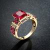 Jianjie Cross-Border Jewelry: Multicolor Inlaid Square Zircon Ring