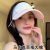 Sweet bow strap sun hat women's summer new ice silk sun protection sun shade empty top hat breathable and UV protection