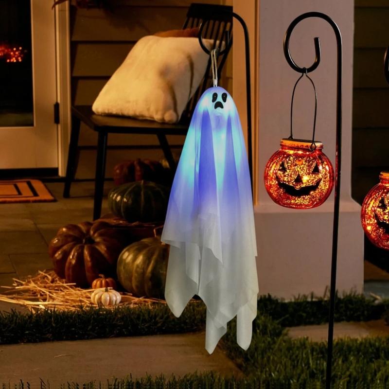 Haunting Elevating Phantoms With Eerie Voice Effect Glowing LED Lights Portable Fabric Halloween Party Decoration