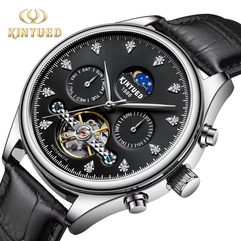 KINYUED Factory Hot Selling Quartz Watches Life Waterproof Wristwatch Men Tourbillon Movement for Men
