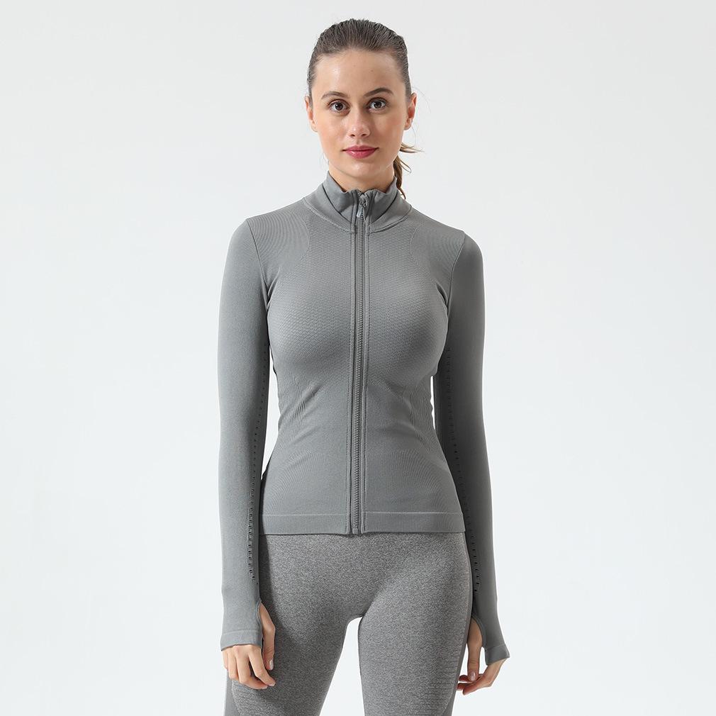 Women's Long Sleeve Zipper Jacket for Running, Yoga, and Fitness - Ideal for Spring, Autumn, and Winter