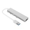 USB Hub Multiport USB3.0 3 USB2.0 USB C Docking Station for Connecting USB Flash Drive Wireless Mouse Keyboard Silver