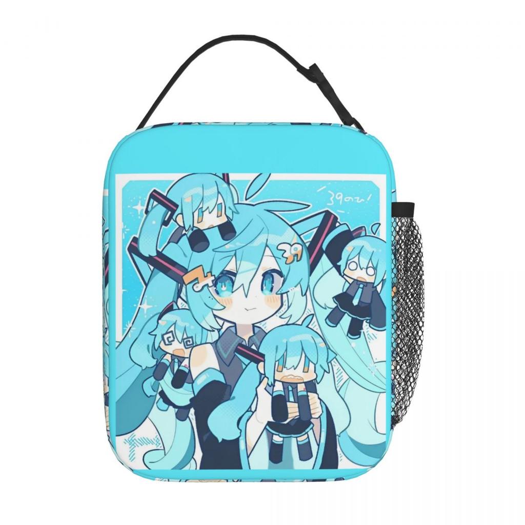Hatsune Miku Insulated Lunch Bags Portable Japan Anime Lunch Container Thermal Bag Tote Lunch Box Work Outdoor Girl Boy
