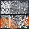 6/12Pcs Geometric Floral Templates 12x8in PET Drawing Stencils for Art Painting Card Making Kid Room Wall Decoration