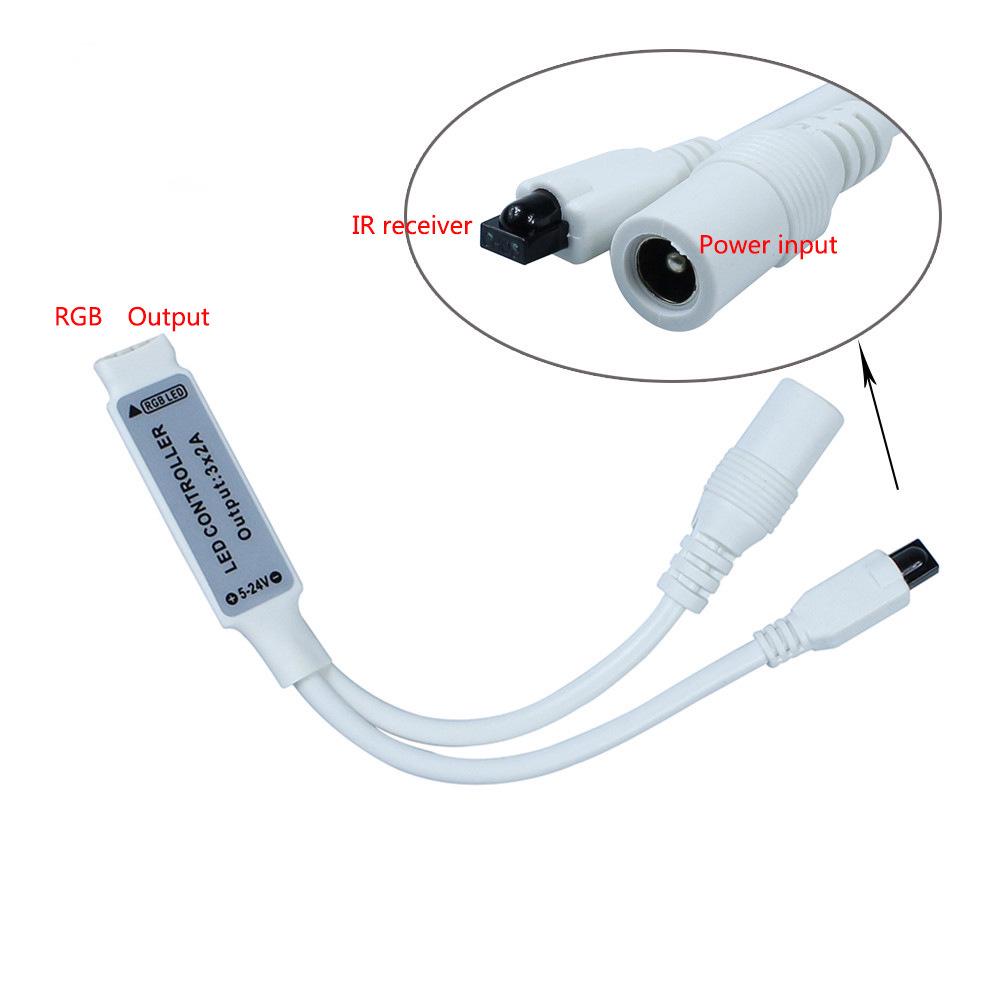 Dual-Line Mini DC 24-Key RGB LED Infrared Controller