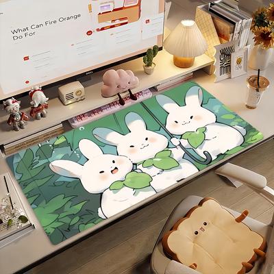 Lovely Bunny Rabbit Kawaii Mouse Pad Nonslip Rubber Gamer Balance Computer Mat Decoracion Deskmat Laptop Office Large