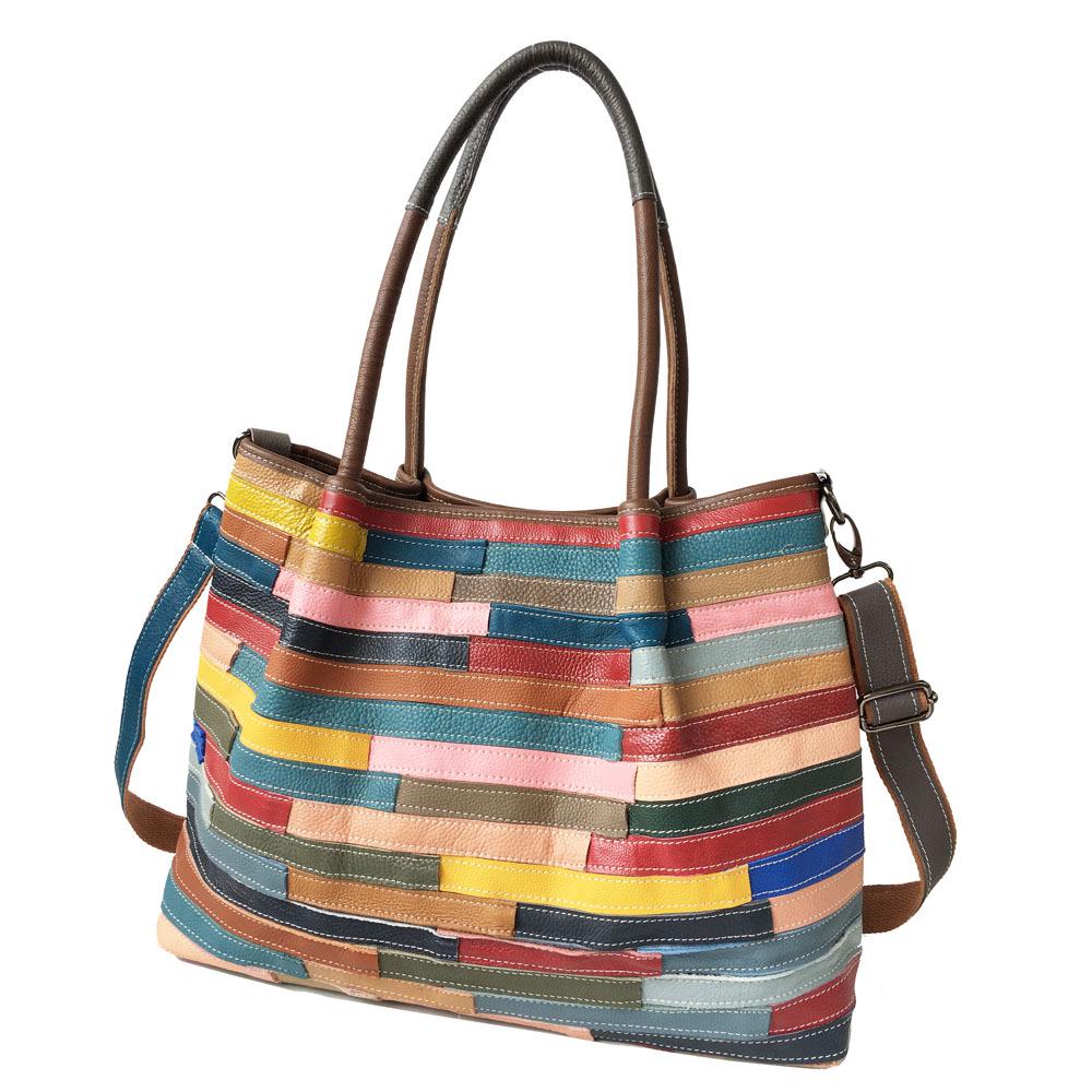 Vintage Květinová Dámská Crossbody Kabelka z Pravé Kůže – Design Diamantové Mřížky, Všestranná a Ležérní