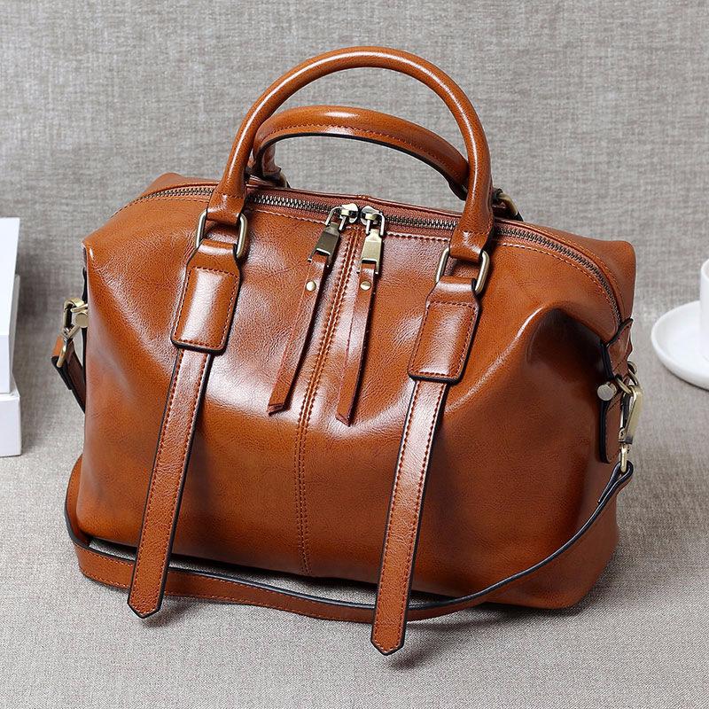 100% Genuine Leather Women Large Handbag