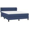 3126491 vidaXL Lit à sommier tapissier avec matelas Bleu 140x200 cm Tissu