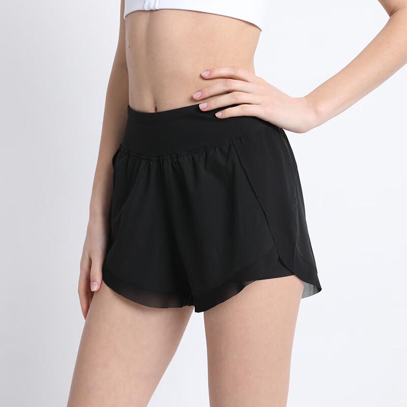 Women s Two-Piece Look Sports Yoga Shorts