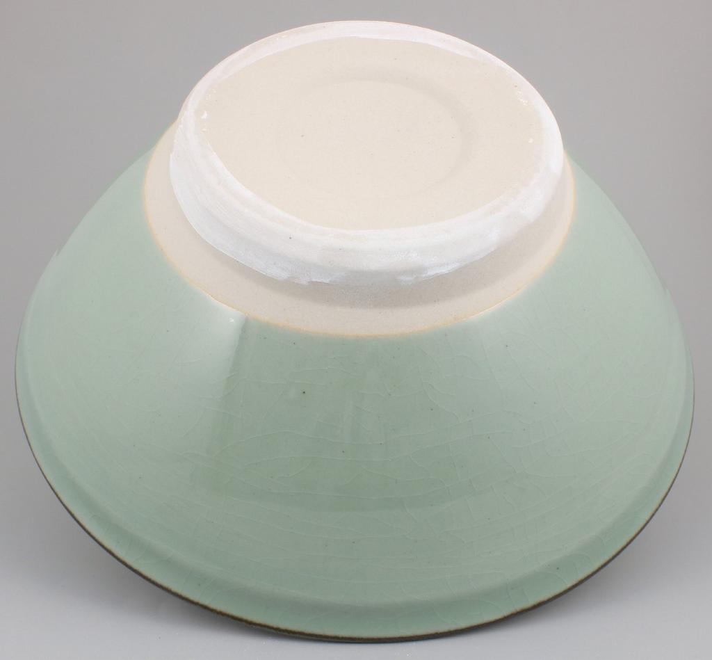 Mino Ware Katouen Approximately 25cm Celadon Arabesque Made In "By Size" 8-inch Mortar, Diameter, Design, Japan, 523-0013a