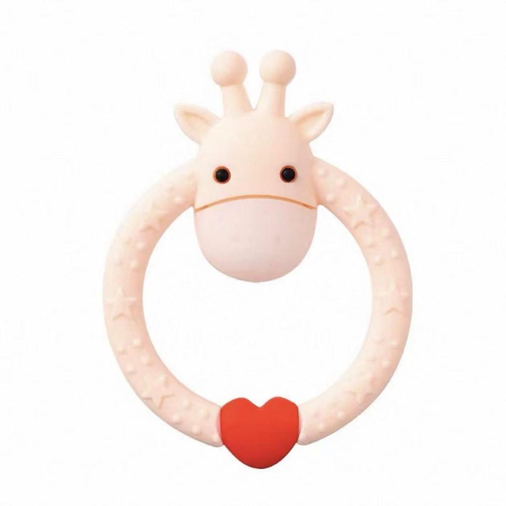 Silicone Baby Teether Set: Giraffe, Round Ring & Little Deer Toys