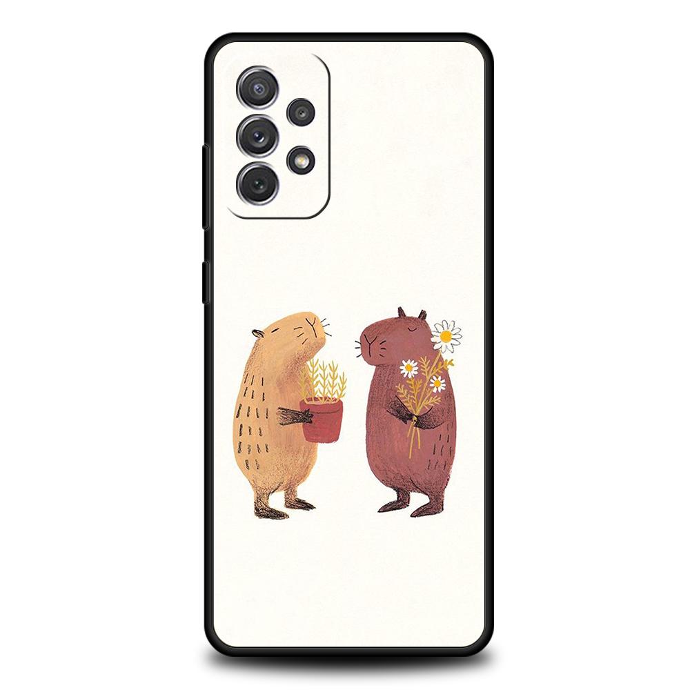 Чехол с изображением капибары для Samsung A24 A12 A14 A32 A50 A70 A20E A20S A10 A10S A22 A30 A40 A34 A54 A42 A52 5G A02S A04s A72 Samsung A70