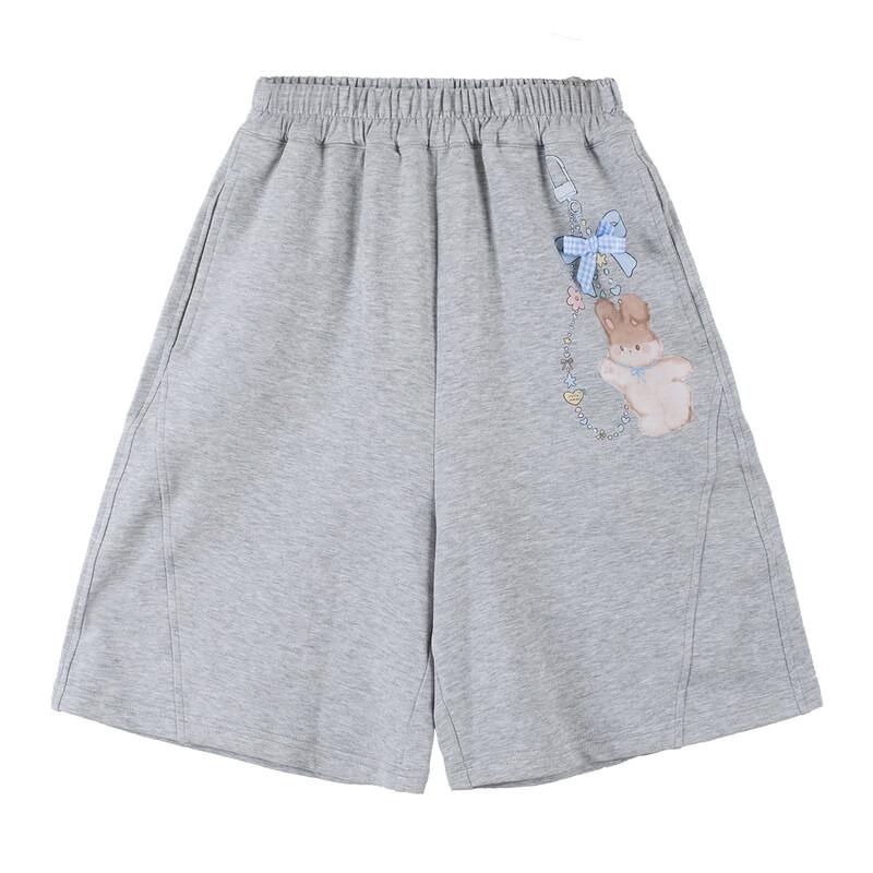 Xiaoyinman Girls' Cartoon Print Breathable Casual Stretch Shorts