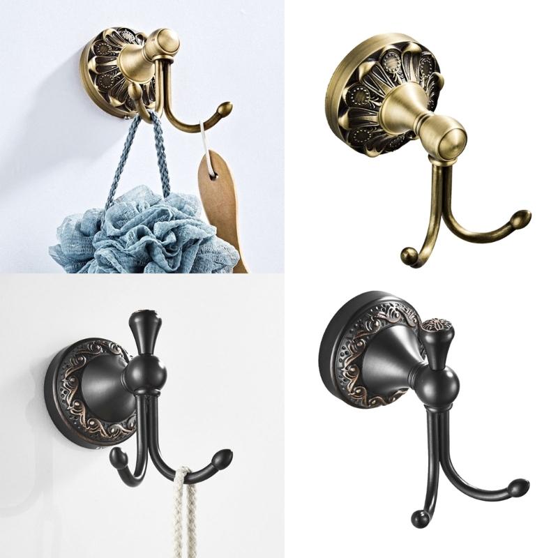 Decorative Brass Entryway Coat Hook Heavy Duty Metal Wall Mounted Hangers Simple Installs for Jackets Bags Homes Office
