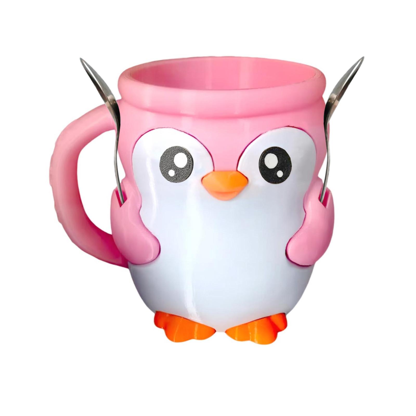 

Держатель для пинты мороженого в виде милого пингвина, держатель для пинты мороженого в виде пингвина, контейнеры для пинты мороженого, многоразовые контейнеры для мороженого, держатели для эскимо One Size розовый