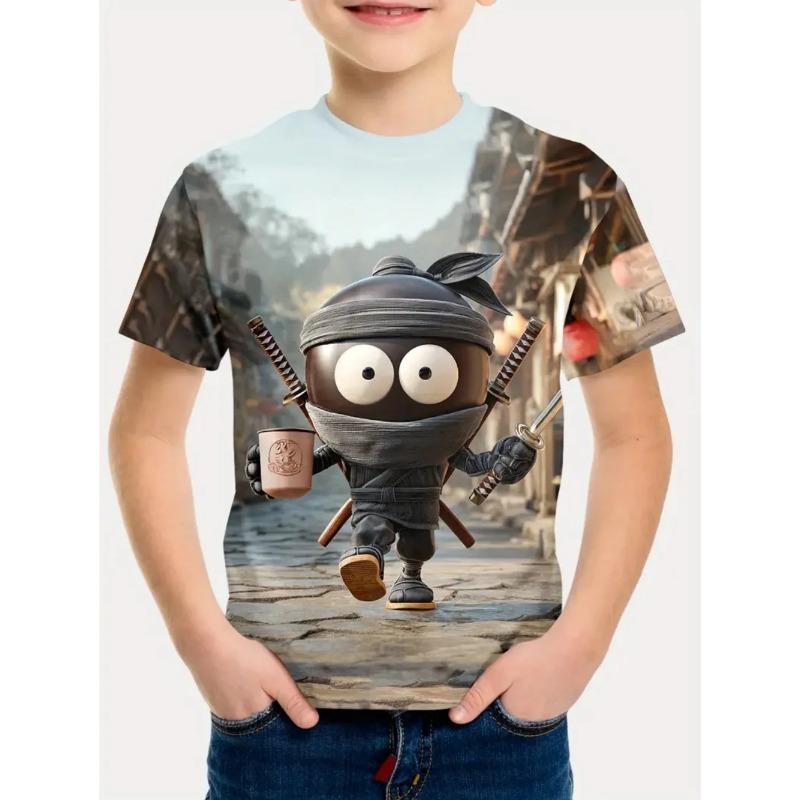 Italian Brainrot New Summer Print Short-Sleeved Refrigerator Camel 3D Printed Round-Neck T-Shirts for Boys Girls Kids' T-Shirt